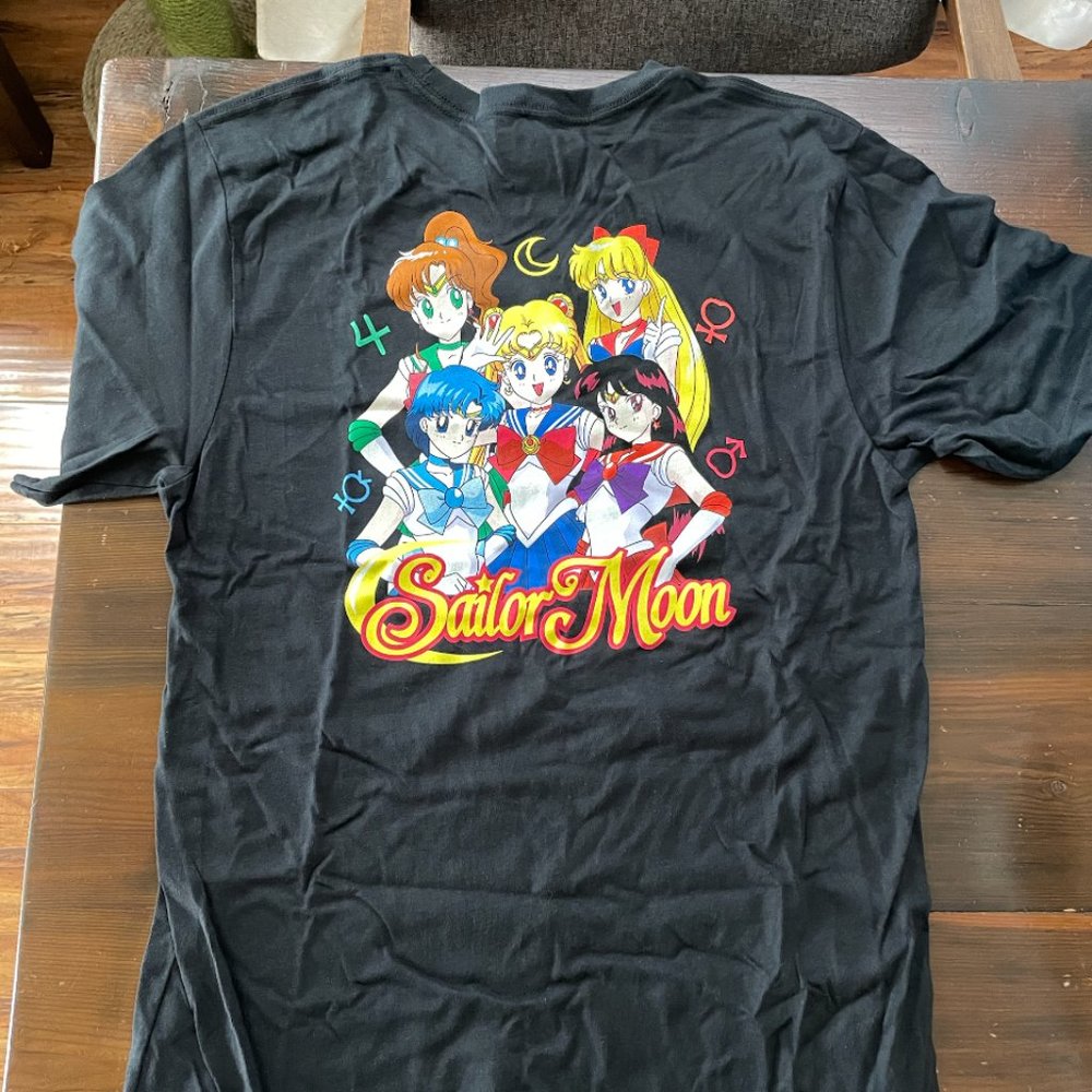 Sailor Moon Scouts Vans Black Graphic Tee shirt t-Shirt Youth sz XL  New W Tags